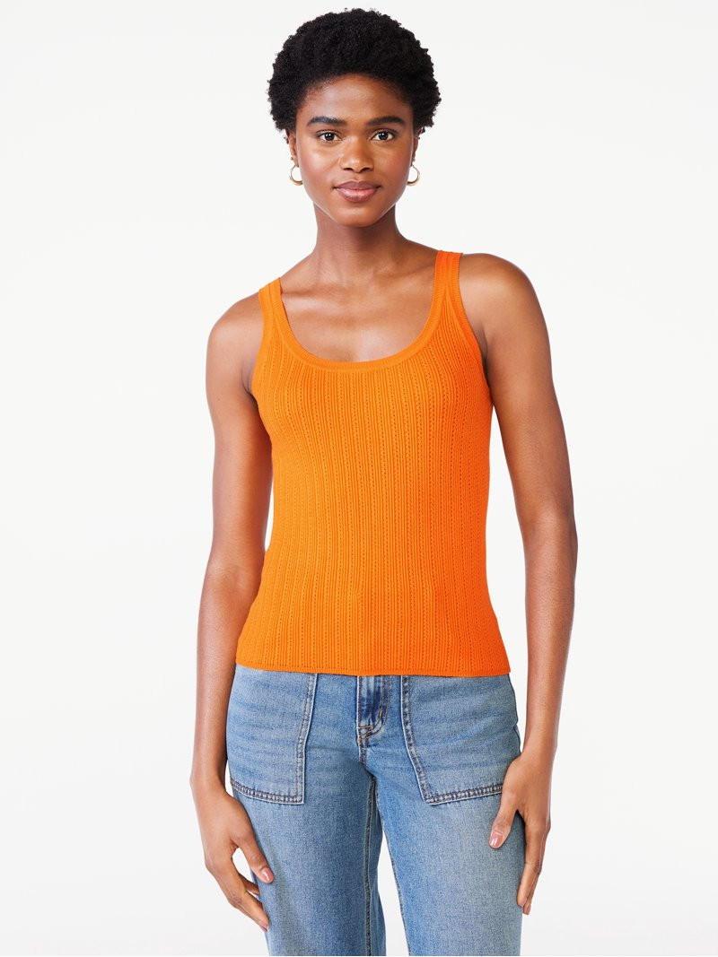 Scoop Women's Scoop Neck Ribbed Tank Top | Walmart (US)