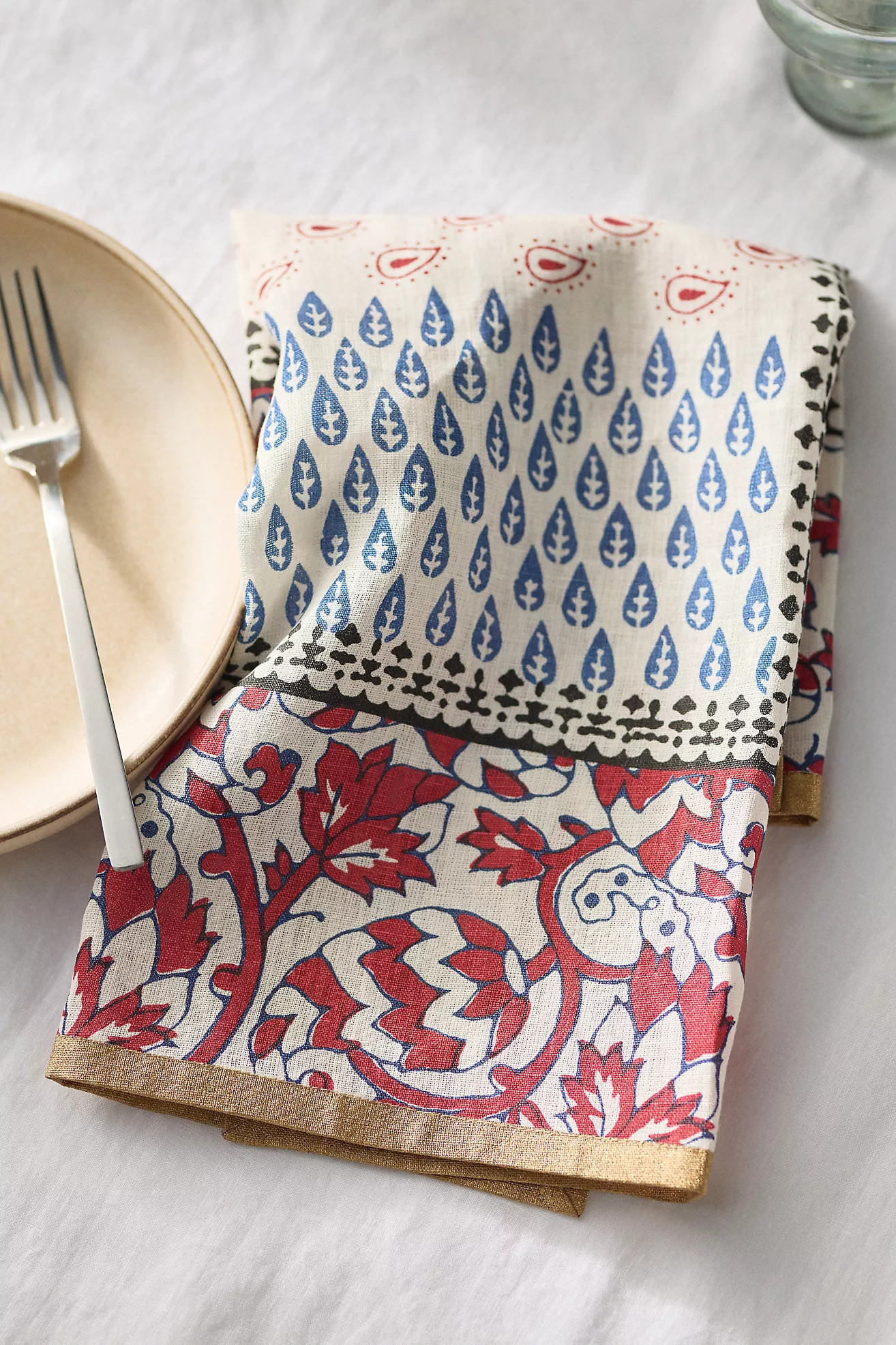 Joanna Buchanan Joyful Block Print Linen Napkins, Set of 2 | Anthropologie (US)