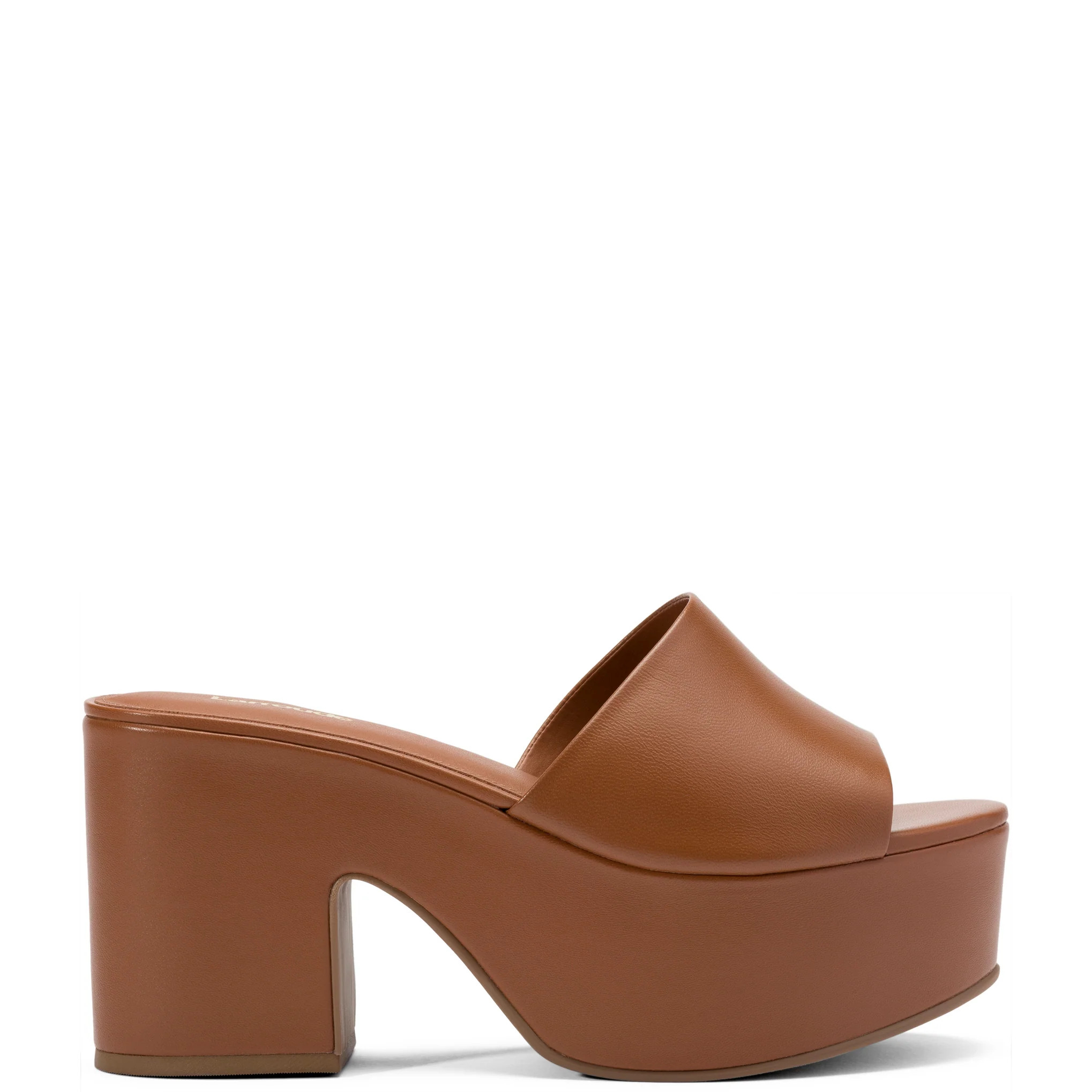 Miso Platform Sandal In Caramel Leather | Larroude