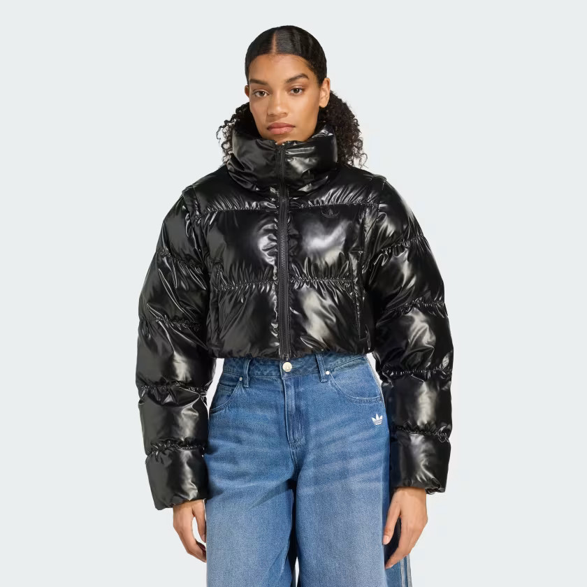 Essentials Glossy Two-In-One Cropped Puffer | adidas (US)