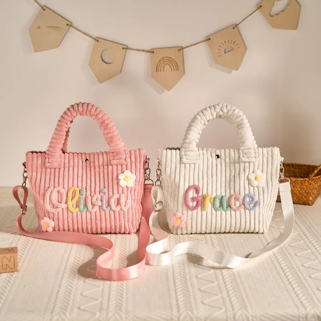 Custom Crossbody Bag | Soft Corduroy Kids Bag | Removable Satin Strap | Magnetic Snap | 4 Colors ... | Etsy (US)