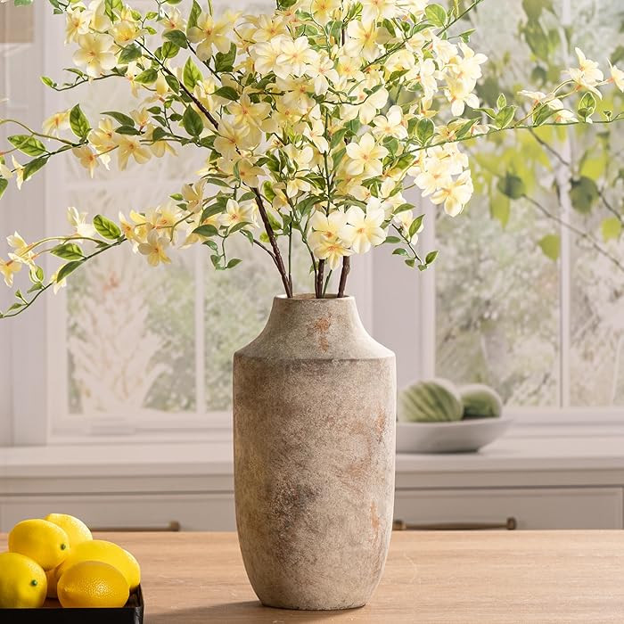 Mitt&Ditt Ceramic Flower Vase, 12.5 inch Tall Off-White Vase, Large Decorative Terracotta Vases, ... | Amazon (US)