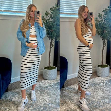 Amazon outfit
Budget friendly 
Amazon fashion 
Amazon dress
Stripe dress
Bump friendly
Pregnant style 
Pregnant dress
Maternity
Cute outfit 
Cute mom outfit 
Summer outfit 
Spring outfit 
Nike shoes 
Denim jacket 

#LTKfindsunder50 #LTKstyletip