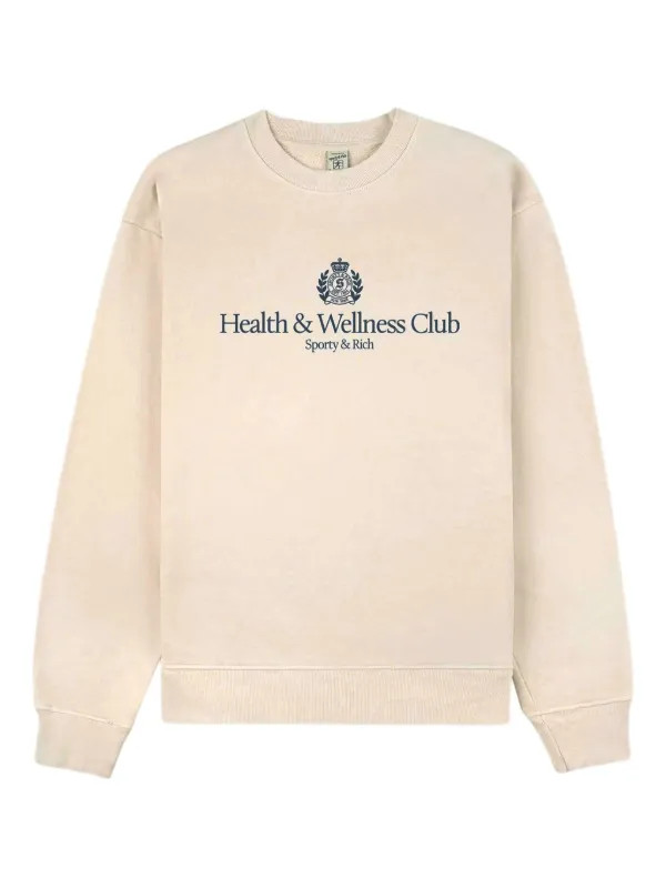 Sporty & Rich H&W Crest Sweatshirt | Neutrals | FARFETCH | Farfetch Global