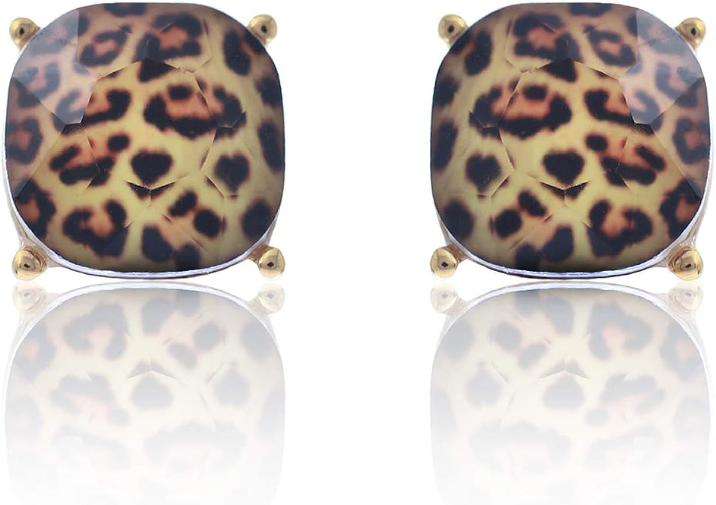 Beautiful Gemstone Earrings for Women - Dainty Cushion Cut Matching Acrylic Gemstones with Stainl... | Amazon (US)