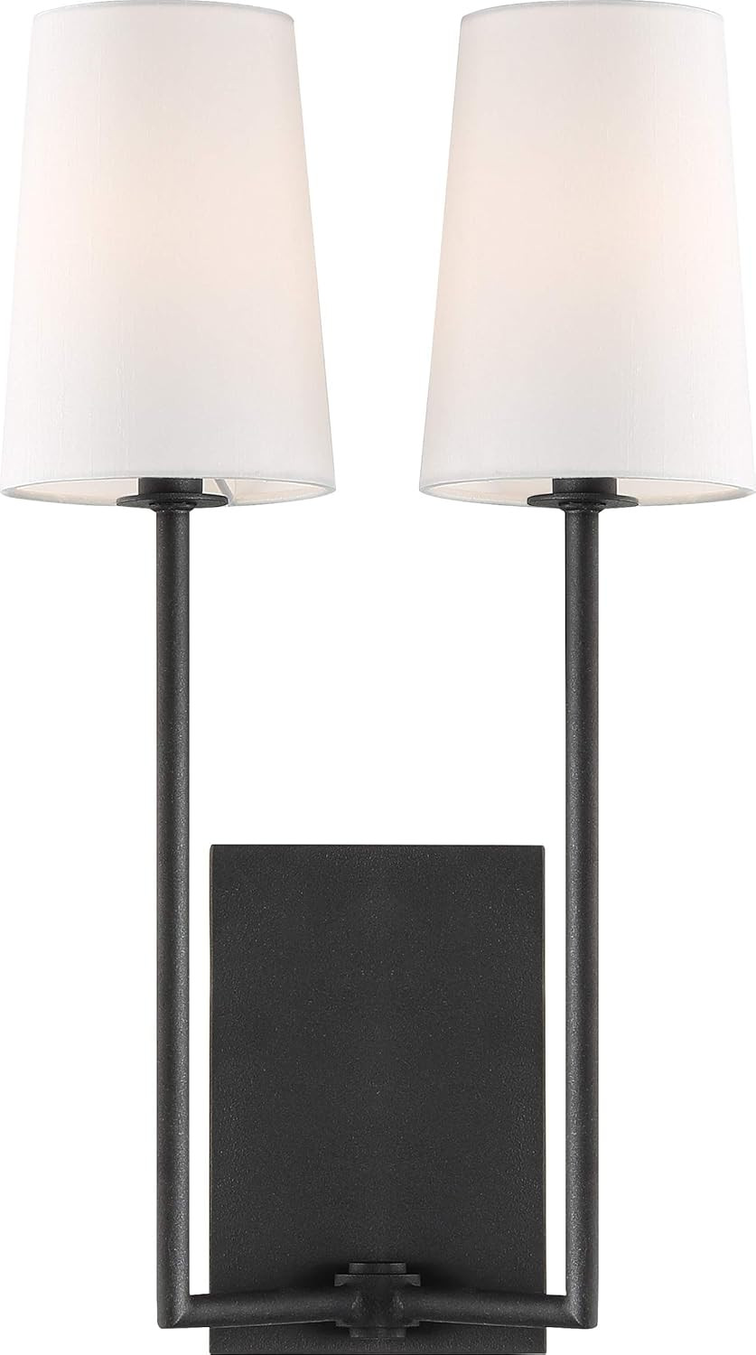 Lena 2 Light Black Forged Wall Mount - Room Lights, Headboard Fixture, Bathroom Vanity Light Fixt... | Amazon (US)