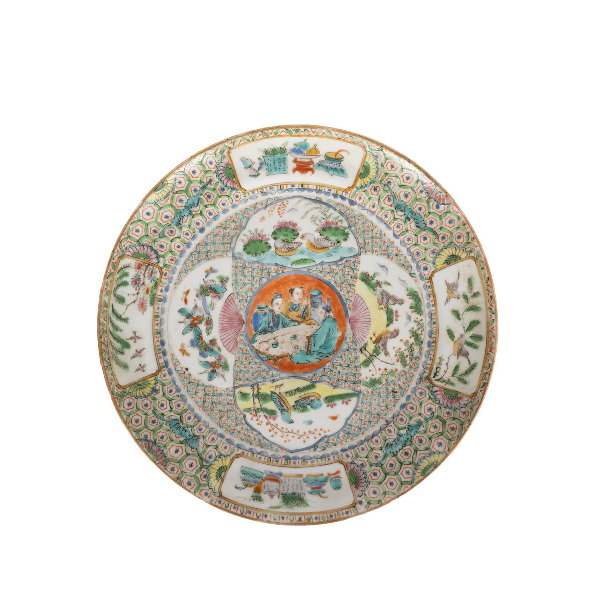 Rose Medallion Scenic Plate | Blue Print
