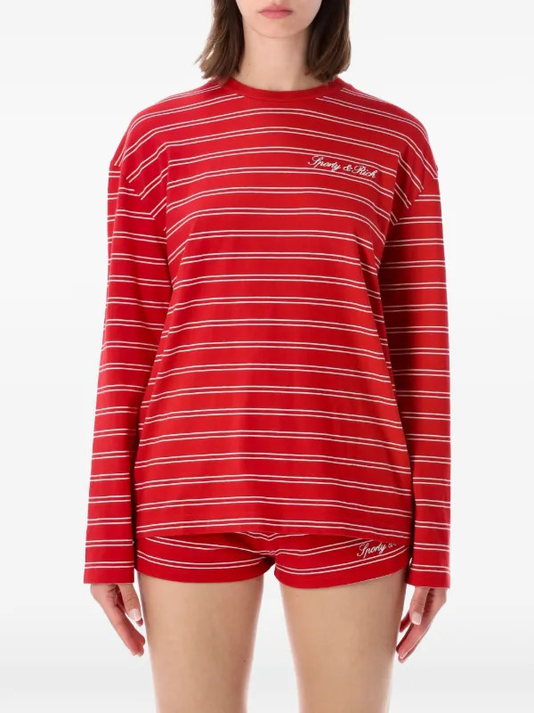 striped logo-embroidered long-sleeve cotton T-shirt | Farfetch Global