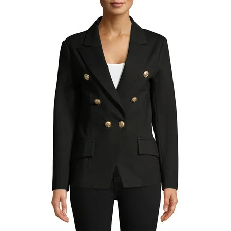 Attitude Unknown Women s Metallic Button Blazer | Walmart (US)