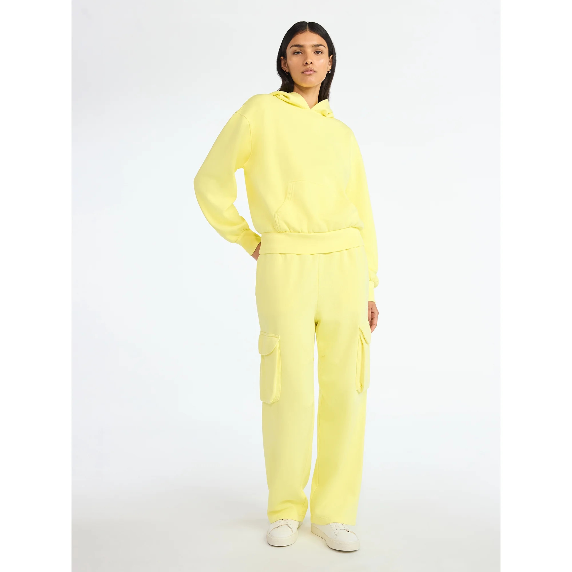 Scoop Women’s Mineral Washed Oversized Cropped Hoodie, Sizes XS-XXL | Walmart (US)