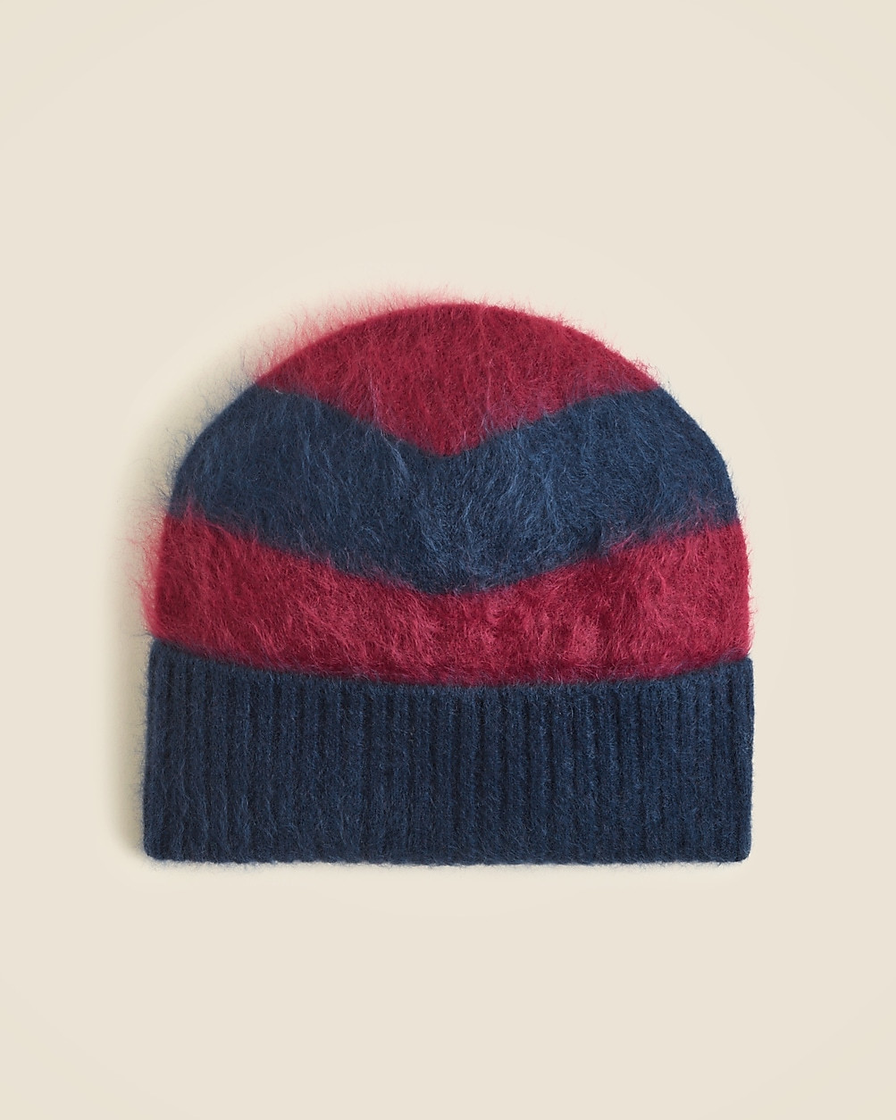 Brushed cashmere beanie in rugby stripe | J. Crew US