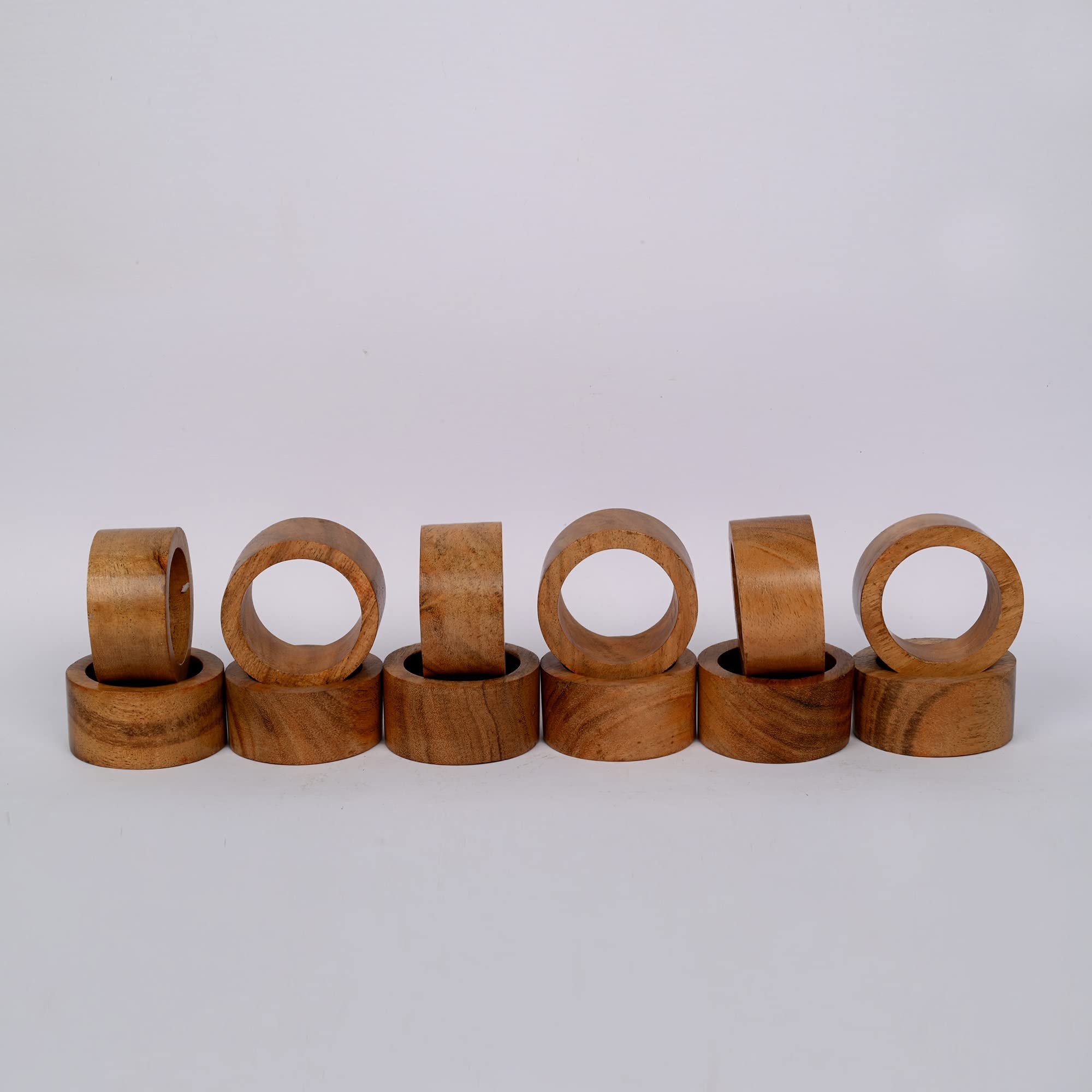 SAMHITA Handmade Acacia Wood Napkin Ring Set of 12 for Dining, Anniversary, Birthday, Christmas |... | Amazon (US)