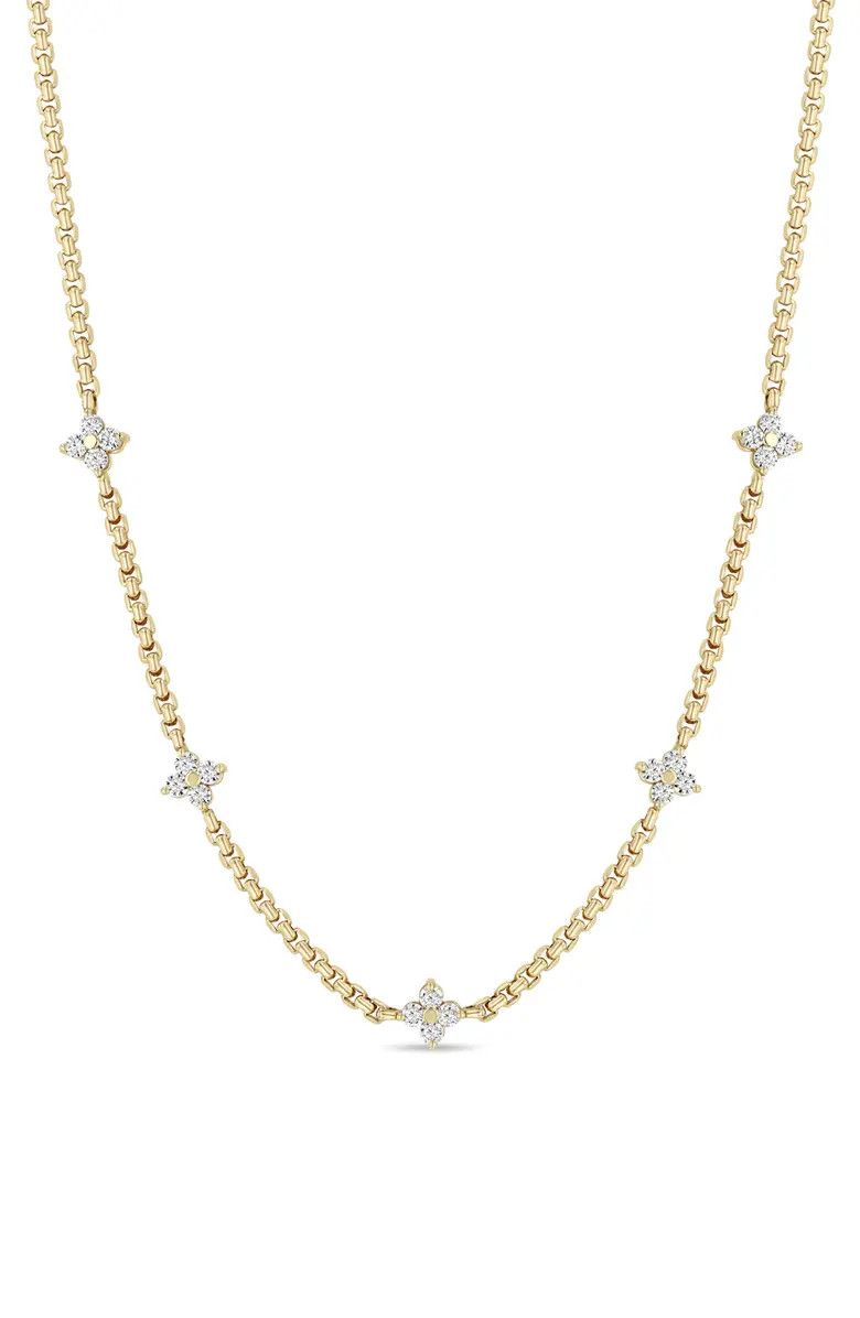 14K Gold & Diamond Station Necklace | Nordstrom