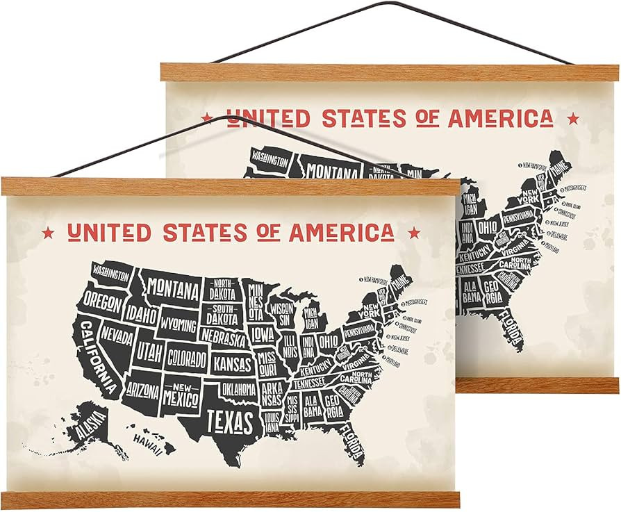 Magnetic Poster Frame Hanger, Natural Teak, 20x28 20x30 20x24 Poster Hanger for Photos, Pictures,... | Amazon (US)