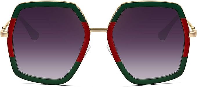WOWSUN Oversized Big Fashion Sunglasses For Women Irregular Fashion Shades | Amazon (US)