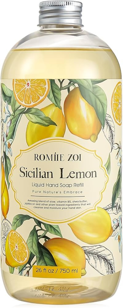 ROMIIE ZOI Liquid Hand Soap Refill, Lemon, Gentle & Moisturizing Formula, 750 ML/ 26 FL OZ | Amazon (US)