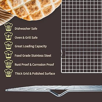 Cooling Rack for Baking 2-Pack, 16x10 Inches Baking Rack, Thick Wire Cookie Rack for Cooking, Roa... | Amazon (US)