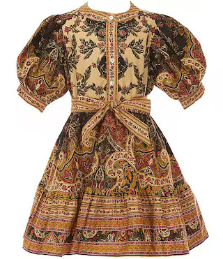 A Loves A Big Girls Floral Paisley Print Girls Bubble Sleeve Dress | Dillard's | Dillard's