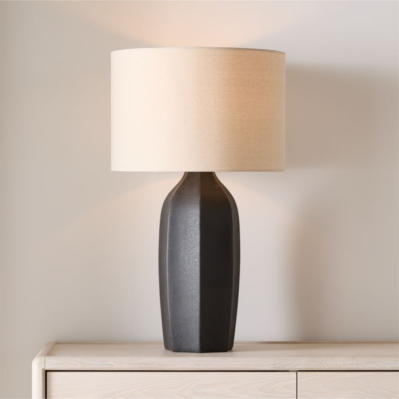Amaryllis Large Black Ceramic Table Lamp 29.5 | Crate & Barrel