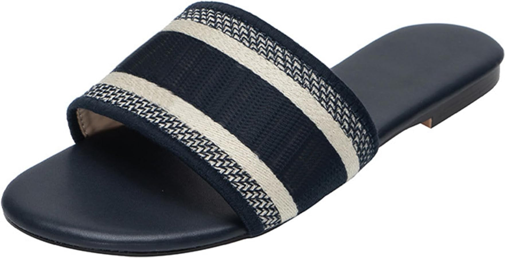 Women's Embroidered Band Sandals Open Toe Flat Sandals Summer Shoes | Amazon (US)