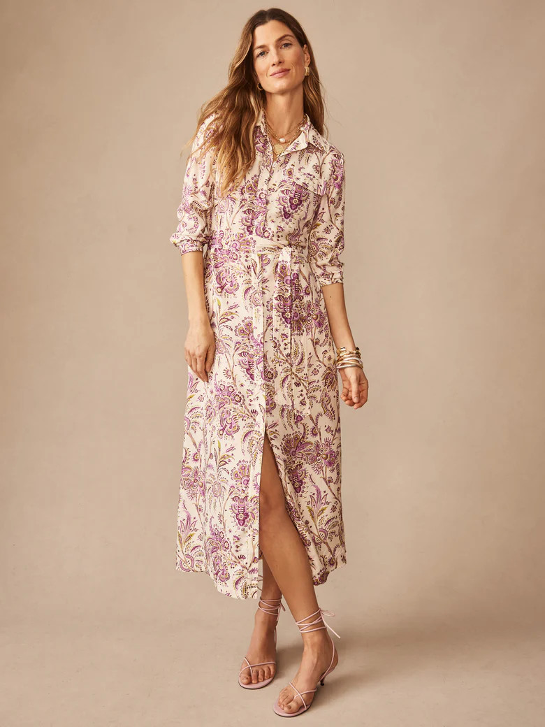 Off_White/Multi Maxi Heirloom Paisley Freda Dress | Women's Dresses | J.McLaughlin | J.McLaughlin