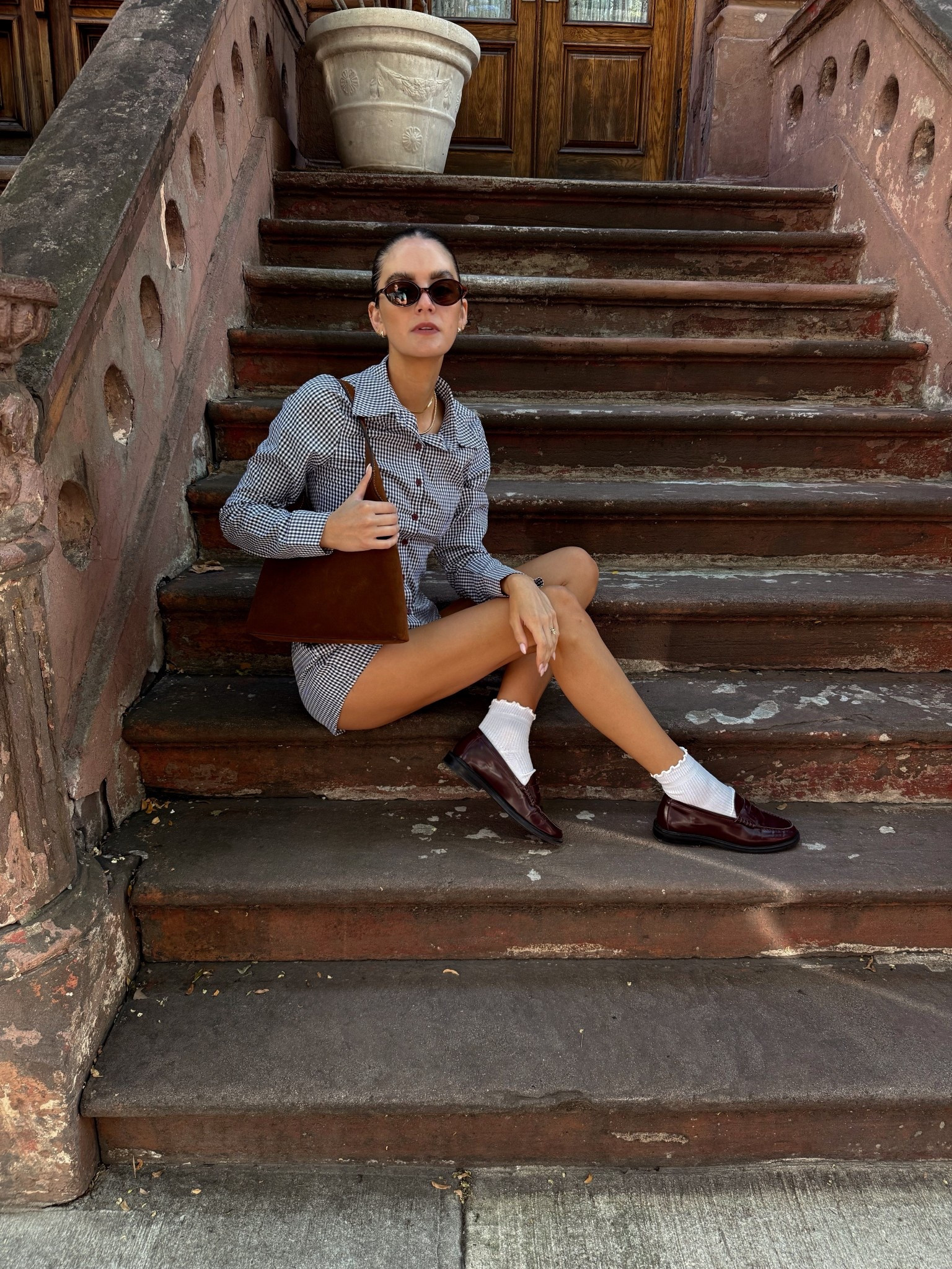 Two piece blue gingham dairy boy set fall loafers white socks city casual vibes 

#LTKSeasonal #LTKStyleTip #LTKFindsUnder100