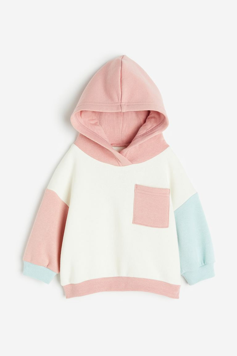 Color-block Hoodie - Pink/white - Kids | H&M US | H&M (US + CA)
