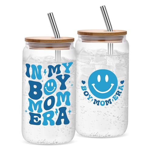 JOSTTER Boy Mom Gifts, Baby Shower, New Mom Gift, First Mothers Day Christmas Gift for Pregnant Expecting New Mama, First Time Moms To Be - 16 Oz Women Cup Can Glass | Amazon (US)