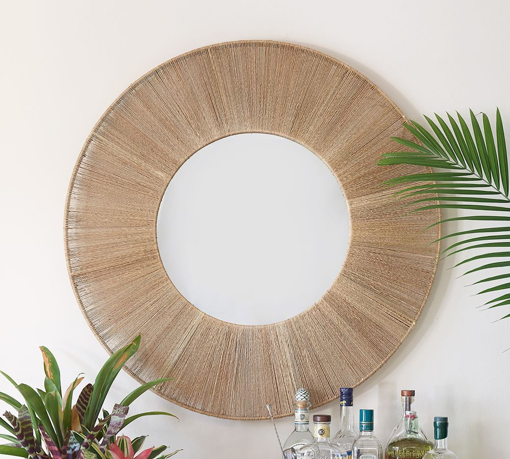 La Gomera Jute Round Mirror, 36" x 36" | Pottery Barn (US)
