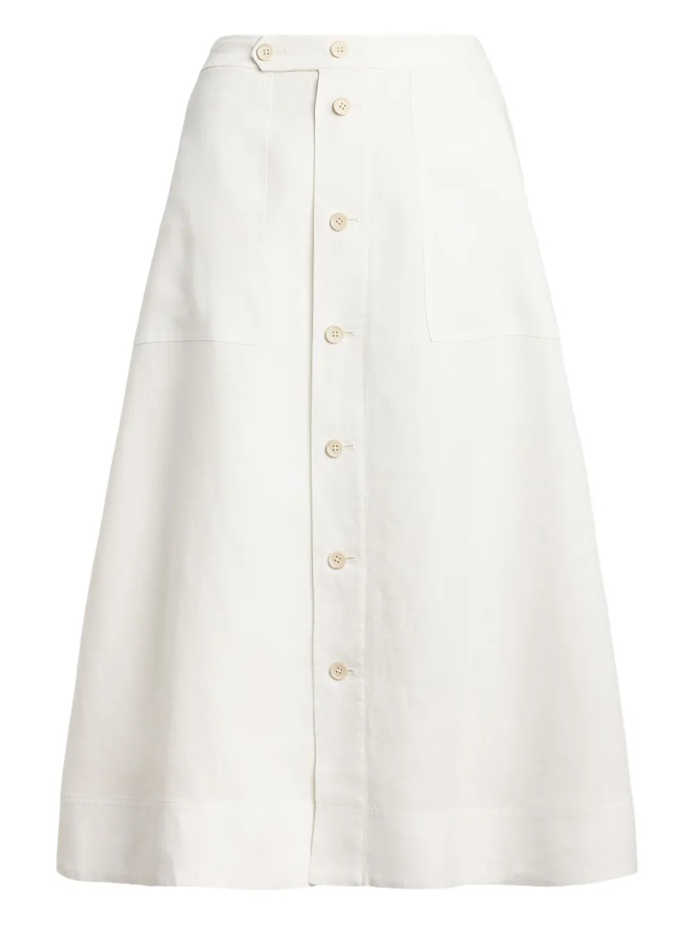 Polo Ralph Lauren button-front Midi Skirt | White | FARFETCH | Farfetch Global