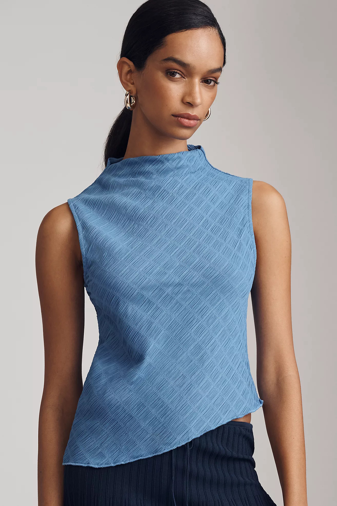 Maeve Asymmetrical Textured Tank | Anthropologie (US)