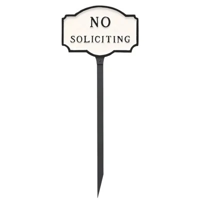 Petite Montague No Soliciting Statement Plaque Sign with Lawn Stake | Wayfair North America