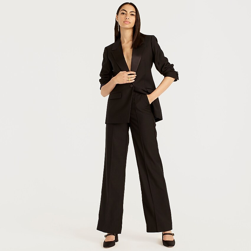 Full-length wide-leg tuxedo pant in Italian wool | J. Crew US