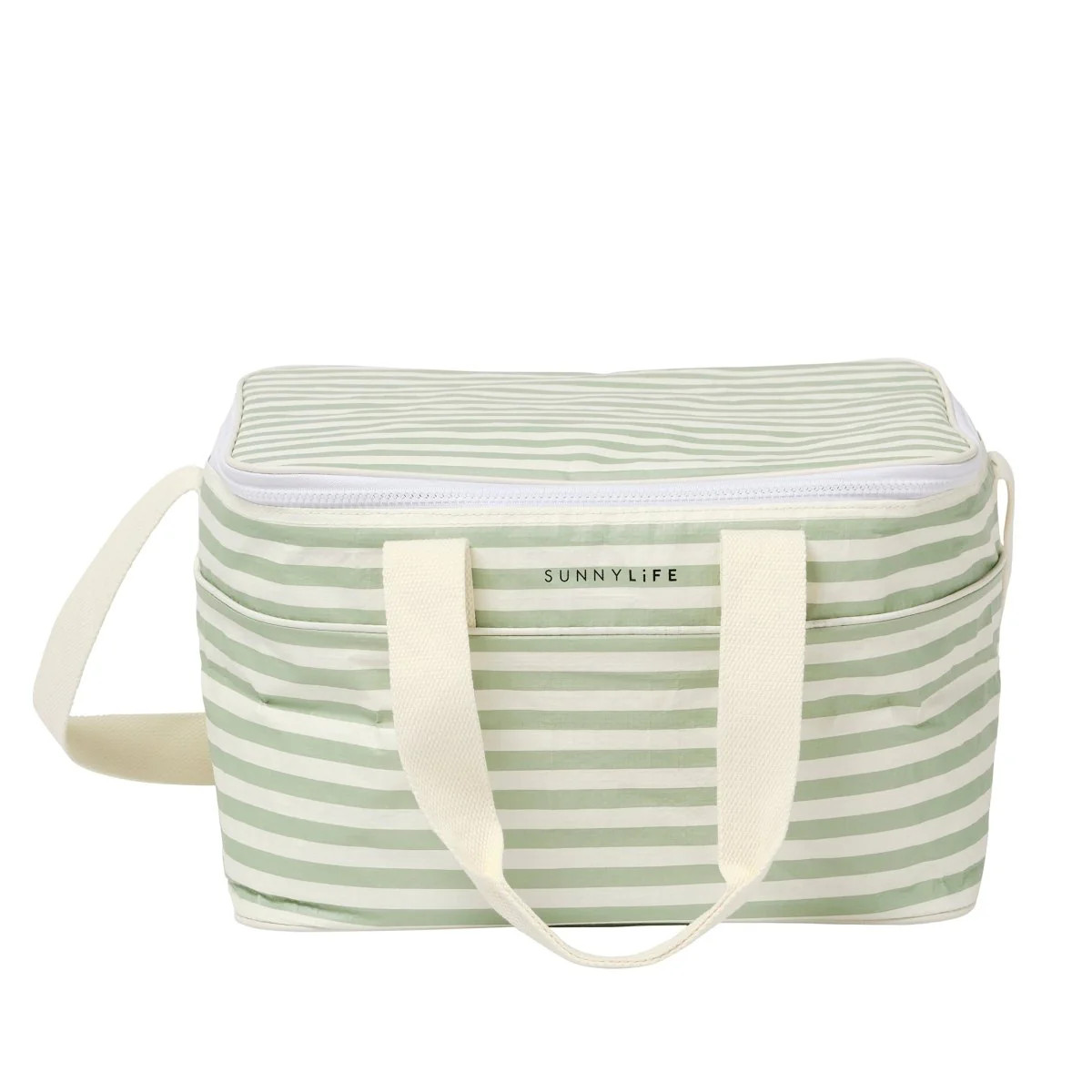 Light Cooler Bag - La Palma Sage Stripe | SUNNYLIFE US