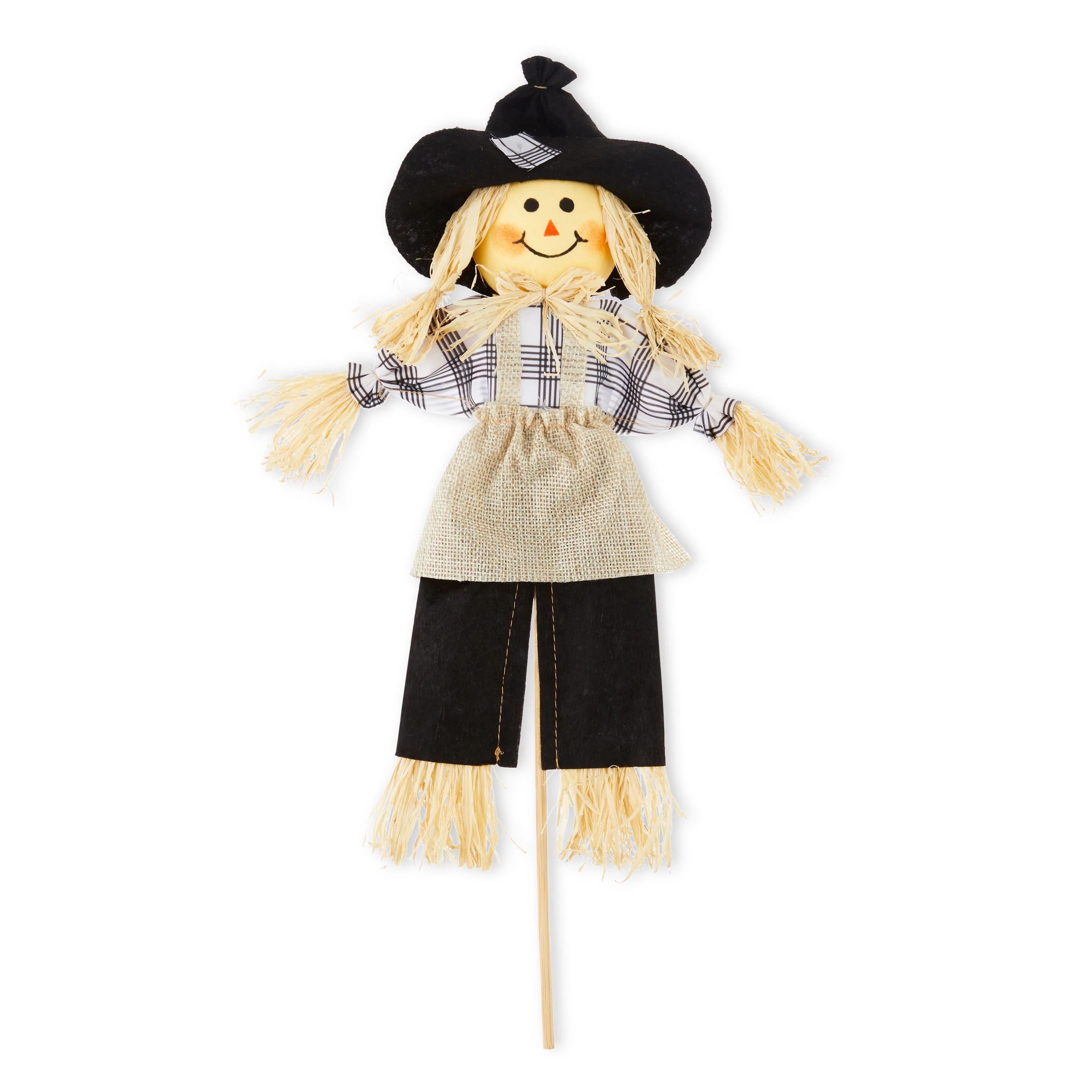 14''H Harvest Scarecrow Pick Decoration, Multi Color Fabric Indoor Décor | Walmart (US)