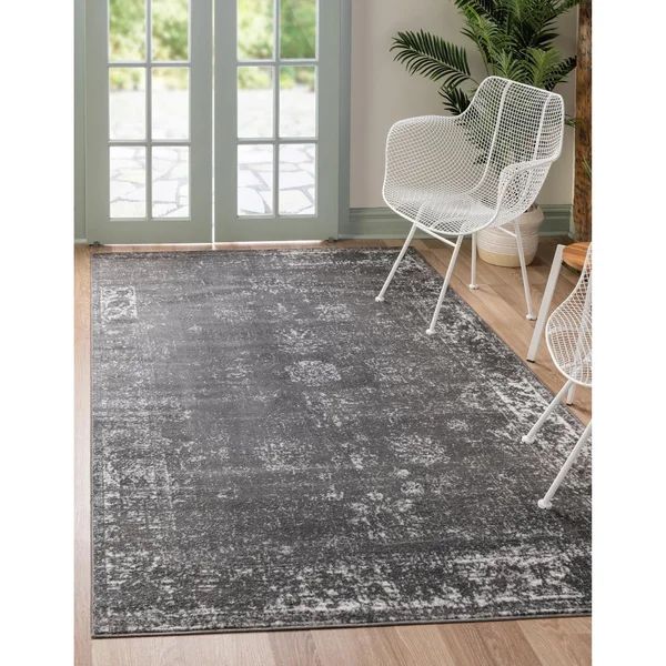 Brandt Floral Dark Gray Area Rug | Wayfair North America