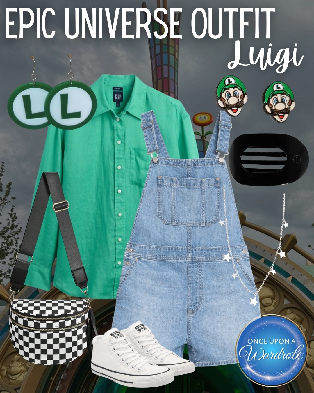 Luigi-inspired outfit for Epic Universe 🍄💚 This easy Super Nintendo World look is one of my favorite ways to stay comfortable while still leaning into the theme park fun. The lightweight green button-down paired with denim overalls keeps things breathable for a long park day, and the classic sneakers are perfect for walking all day. I love how the accessories pull it together without feeling like a full costume—just a subtle nod to Luigi that works beyond the parks too.

Perfect for Universal Orlando, Epic Universe, and Super Nintendo World outfit ideas. Shop this look for a comfortable theme park outfit that’s playful, practical, and easy to rewear.


#LTKTravel
