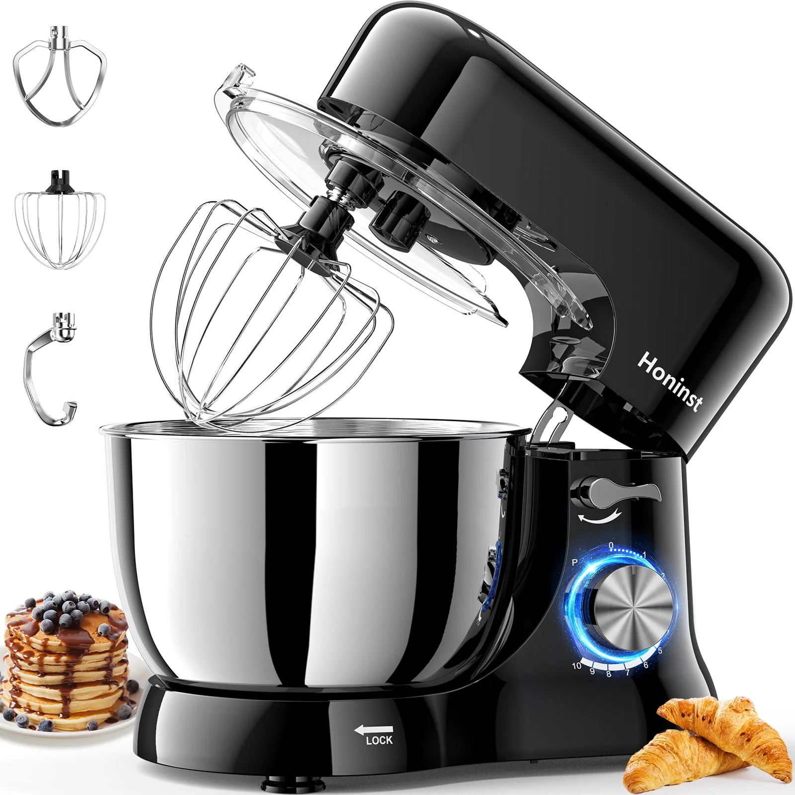 Honinst 5.5 QT Stand Mixer, Lightweight 10+P Speeds with Tilt-Head Electric Mixer, Kitchen Mixer ... | Walmart (US)