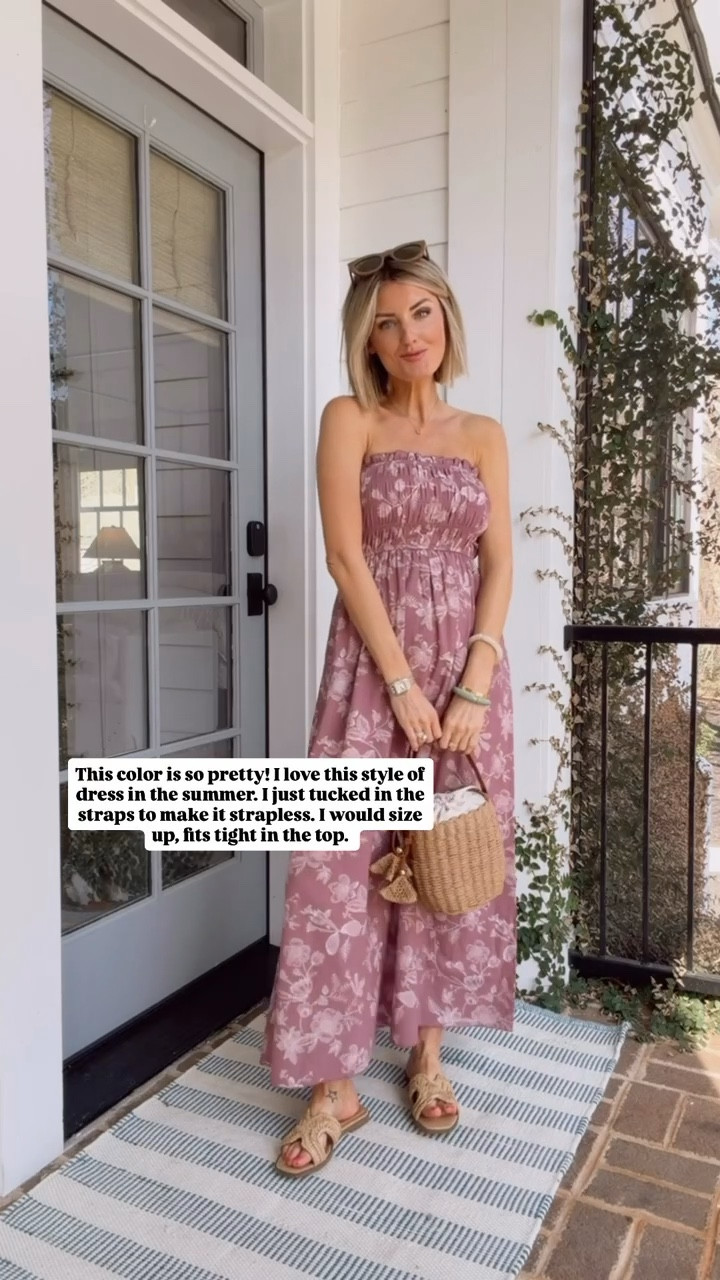 The color of this dress! 😍 I love finding lightweight dresses that are so easy to throw on for spring & summer! I just tucked in the straps of this one to make it strapless! Wearing S! 

Loverly Grey, Target, spring dress, summer dress, spring outfit, raffia sandals, straw bag 

#LTKSeasonal