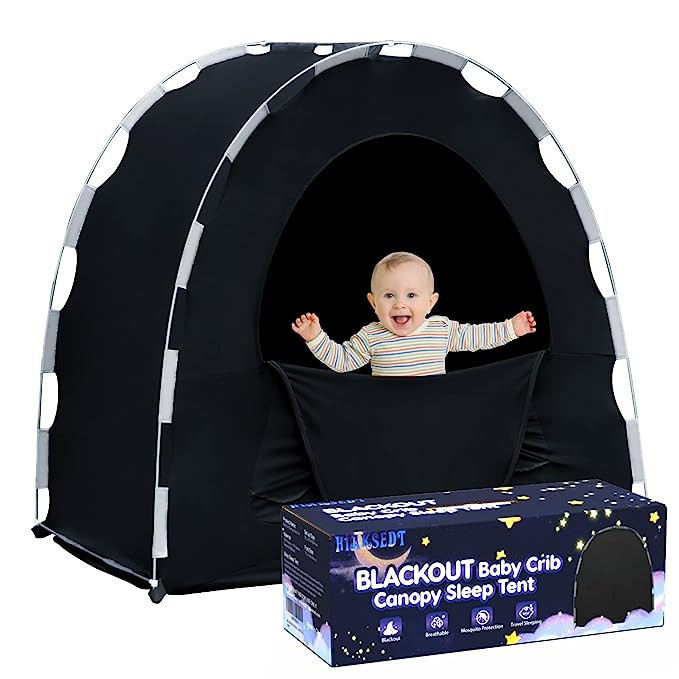 Pack N Play Blackout Cover Baby Crib Tent Travel Crib Canopy, Portable Privacy Sleep Pod Sleeping... | Amazon (US)