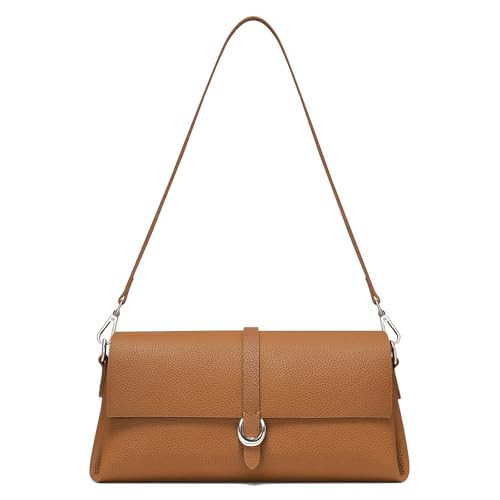CHUNLI Genuine Leather Clutch Purses for Women Trendy Top-Handle Handbags & Crossbody Purse with 2 Adjustable Straps | Amazon (US)