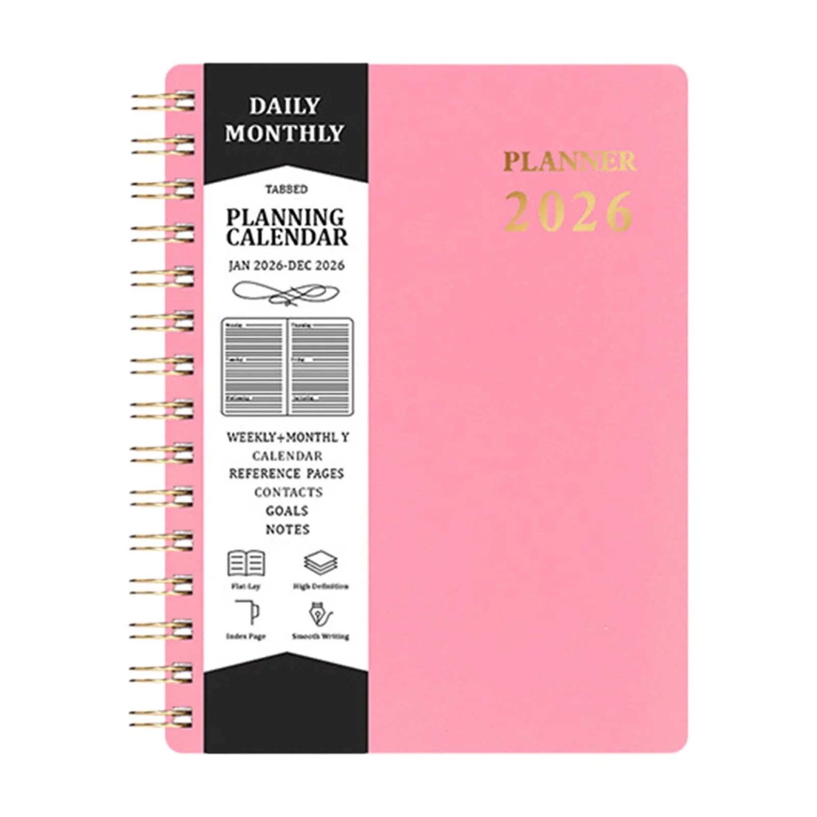 hzomhy 2026 Coil Bound Planner A5 Size Schedule Book 140 Pages Faux Leather Cover 8.27 Inches Pap... | Walmart (US)
