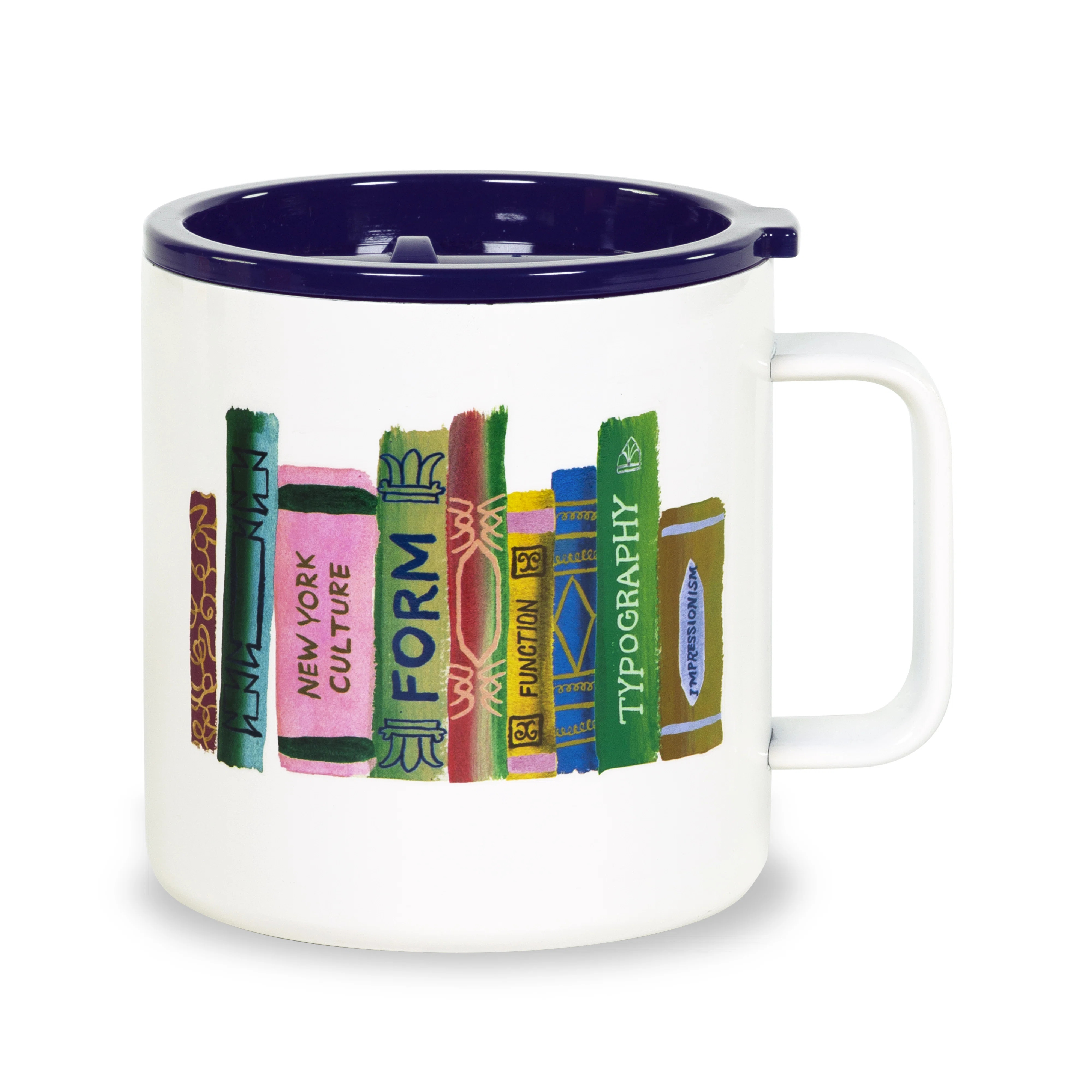 16 oz. Stainless Steel Coffee Mug, Bookshelf | Wayfair North America