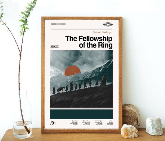 The Fellowship of the Ring - Lord of the Rings - retro-modern, vintage inspired Poster, Art Print... | Etsy (US)