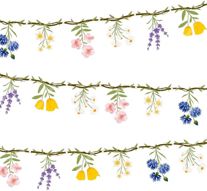 JIAYIQI 2PCS Wildflower Party Decorations, 7.9FT Pre-Strung Floral Garlands for Baby Shower Bloom... | Amazon (US)