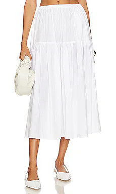 Enza Costa Tiered Maxi Skirt in White from Revolve.com | Revolve Clothing (Global)