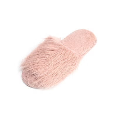 Roxoni Cozy Chic Girls' Fuzzy Slippers – Faux Fur Comfort with Fluffy Hair Top Design - Pink Small | Target