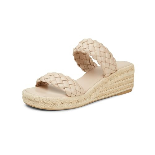 Arromic Women's Platform Wedge Sandals Braided Strap Slide Sandals for Women Casual Slip on Platform Wedges Slides Open Toe Beach Summer Sandals | Amazon (US)
