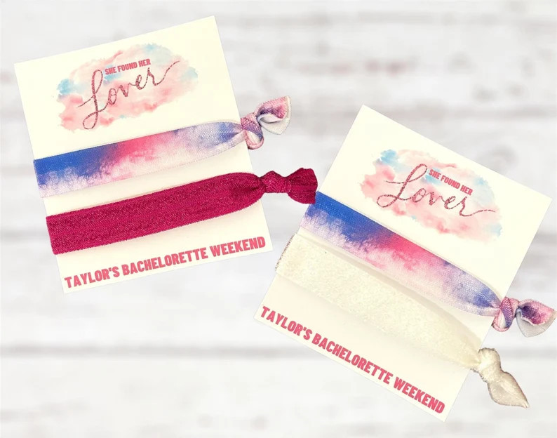 Bachelorette Hair Tie Favors | Taylor Swift Bachelorette | Lover Bridal Party Favors | Party Favo... | Etsy (US)