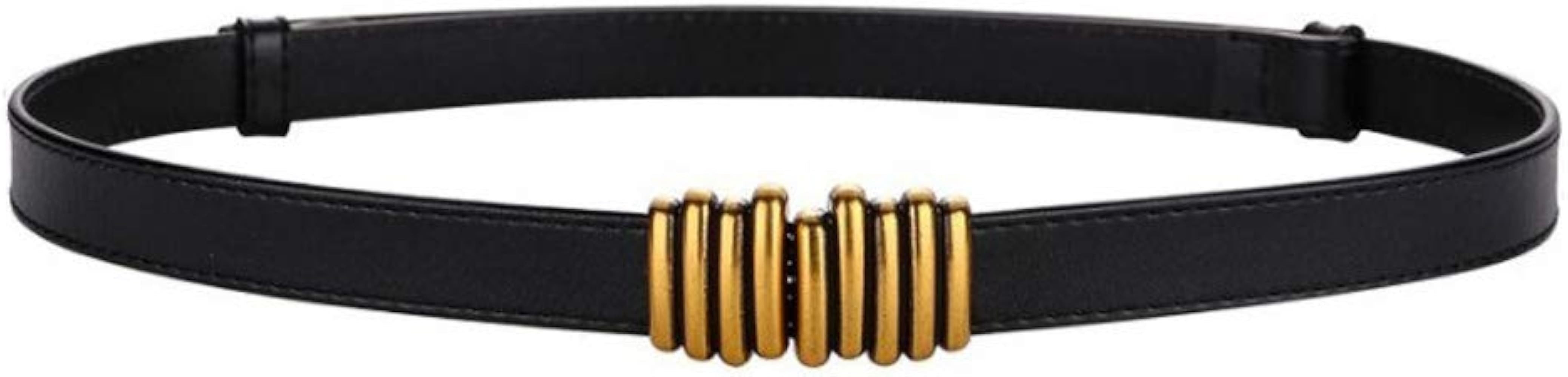 MoYoTo Women's 100% Genuine Leather Retro Vintage Skinny Belts Fashion Designer Buckle Waist Belt | Amazon (US)